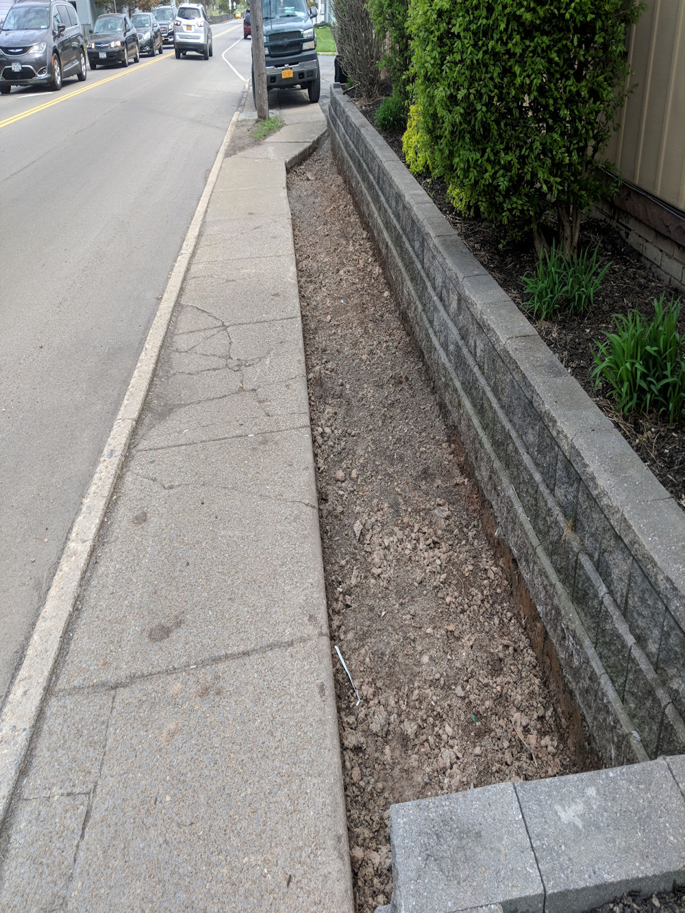 Commercial Retaining Wall Project by Mike Sinatra Landscaping and Snow Plowing